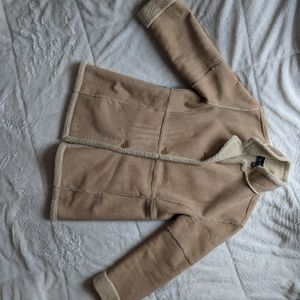 Women's lined faux suede winter coat